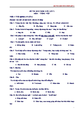 Đề thi học sinh giỏi môn Tiếng Việt + Toán Khối 2